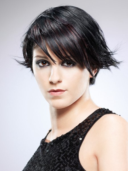 Black and pointy short hair