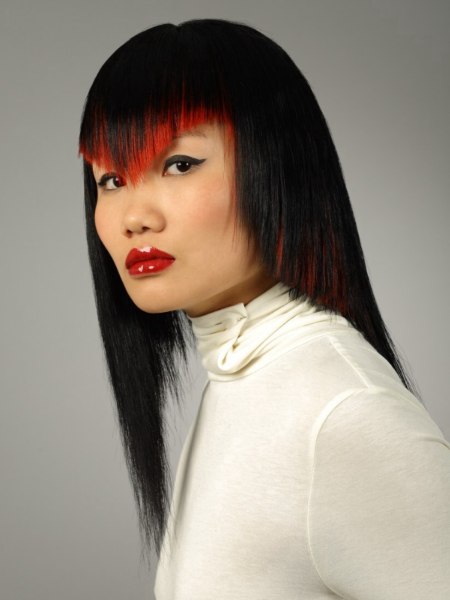 Trendy asymmetrical Asian hair