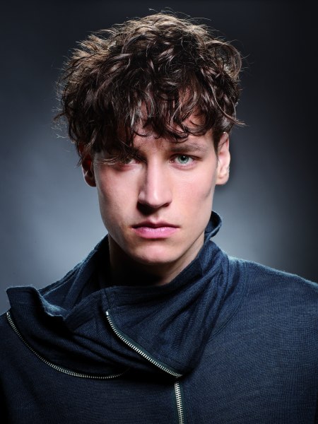 Curly hairstyle with an undercut for men