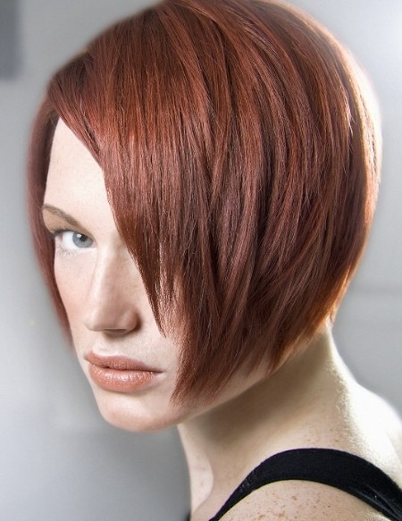 Jaw length bob with a graduated neck