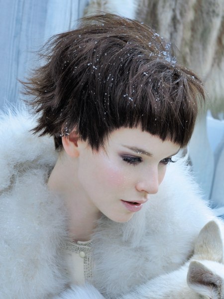 Mid-ear length short haircut
