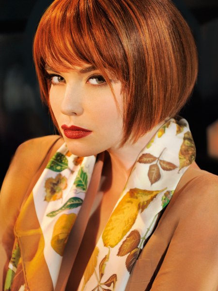 Modern chin-length bob with bangs