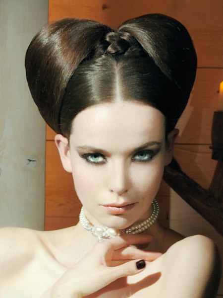 Updo with a double chignon