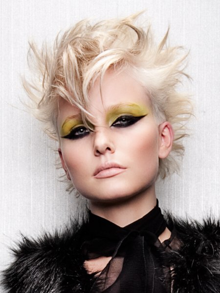 Punk haircut for blonde women