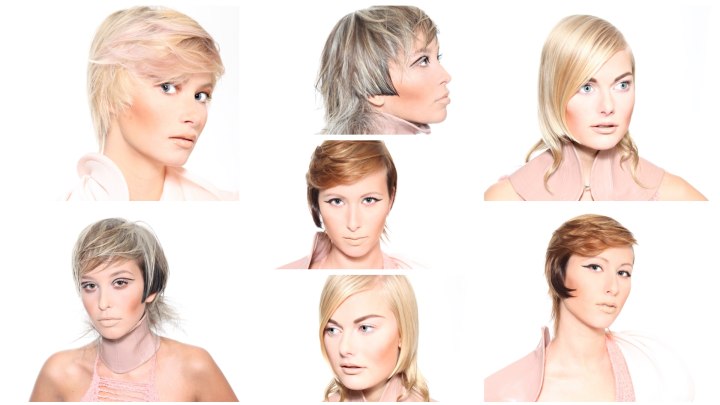 Styles created with sophisticated hair cutting techniques