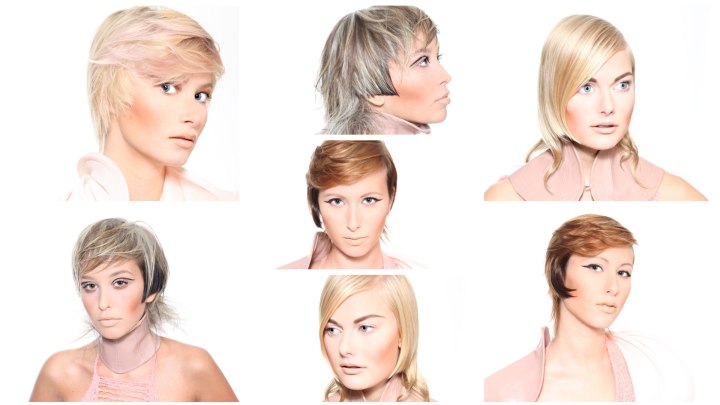 Hairstyles created with sophisticated hair cutting techniques