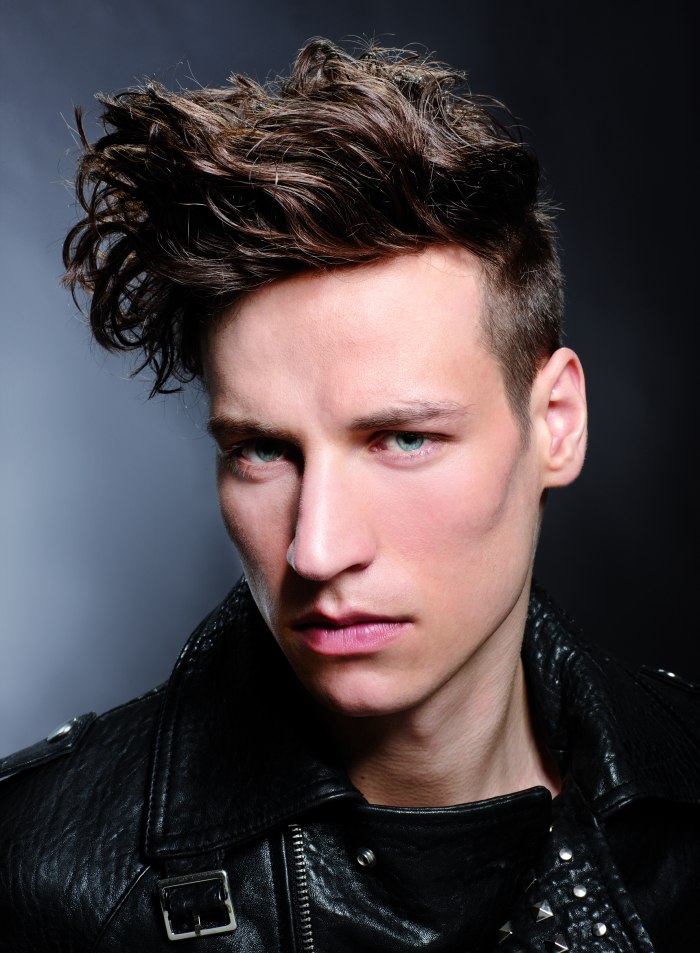 Undercut mens hair with ruffled messy styling