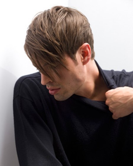 Male hairstyle with long bangs
