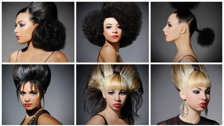 Glam 50s and 60 styles for black hair