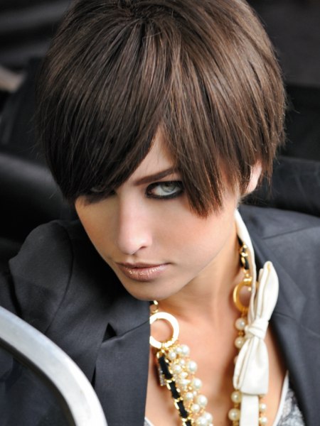 Cute short hairstyle with a rounded silhouette
