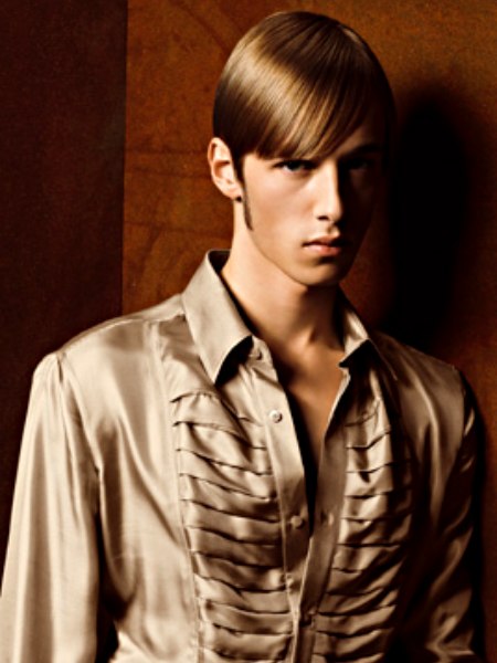 Simple men's hairstyle with side burns