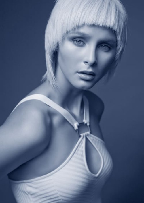 Short-cropped haircut with a capped effect  Curved 