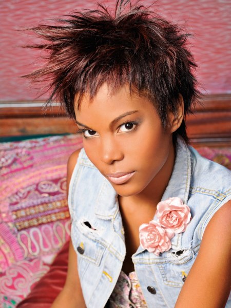 Short cropped haircut for African hair