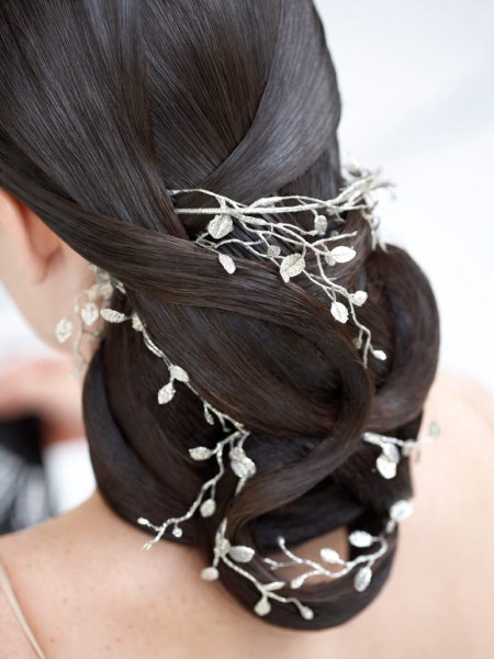Updo with hair jewelry