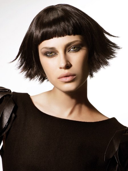 Bob haircut with very short bangs