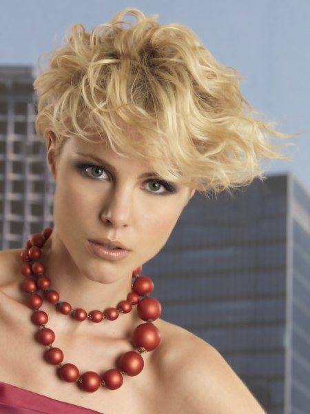 Pinned-up medium-length hair