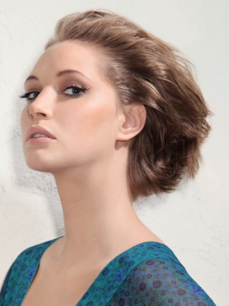 Back-swept style for short hair