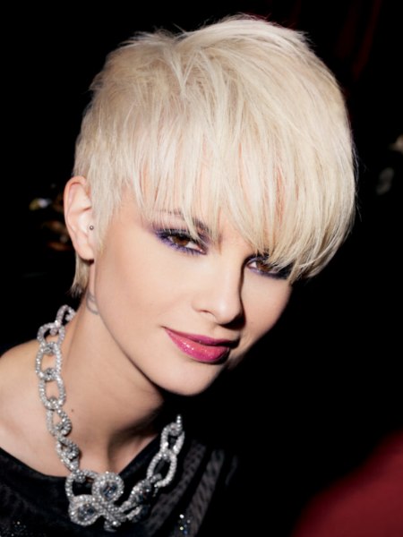 Pixie with a long fringe