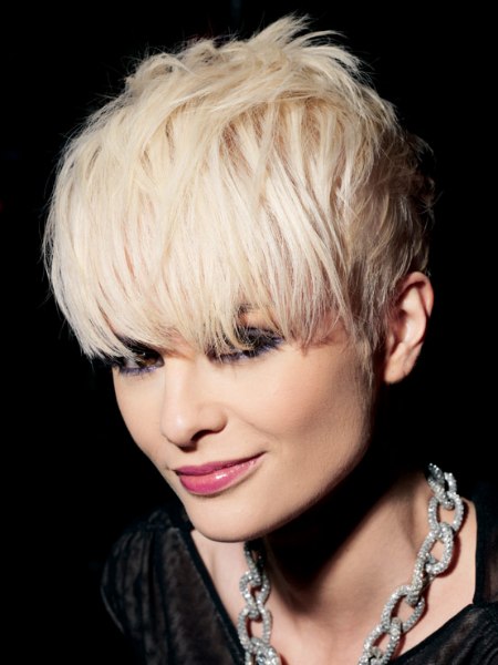 Blonde pixie with layers