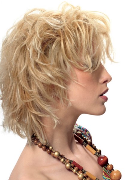 Side view of a shag haircut