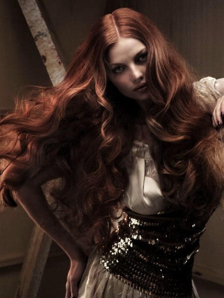 Brown waist-length hair
