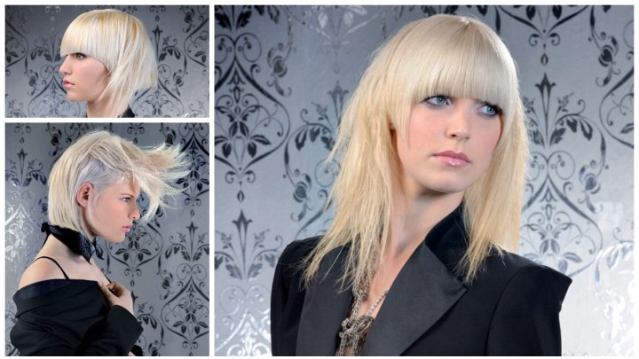 Blonde hairstyles with movement