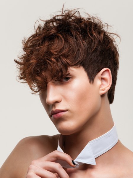 Short hairstyle with curls for men