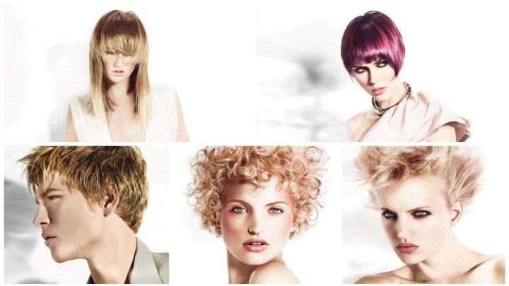 Hair with fashionable shapes and colors