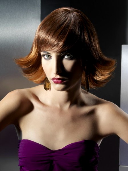 Medium-length hairstyle with lifted-up sides