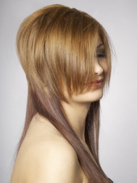 Hair with contrasting lengths