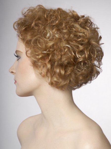 Short hairdo with curls - back view