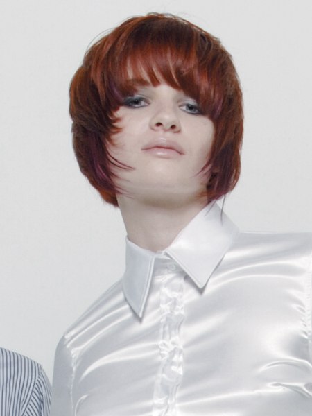 Short face-framing haircut with bangs
