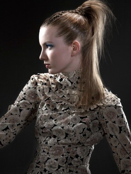 Fashionable hairstyle with a ponytail