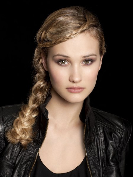 Long hairstyle with two braids