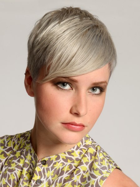 Short silver color hair