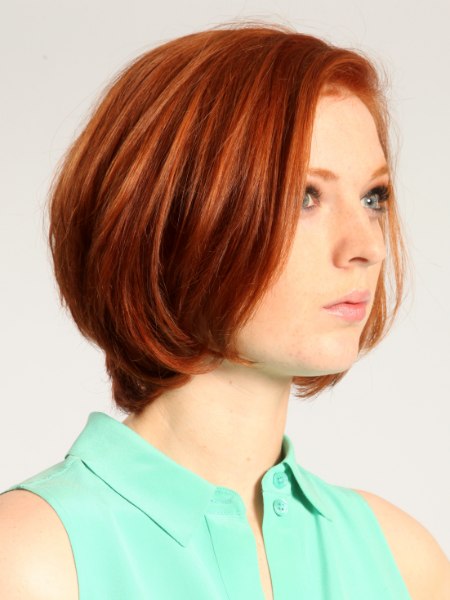 Short hairstyle with a long neck section