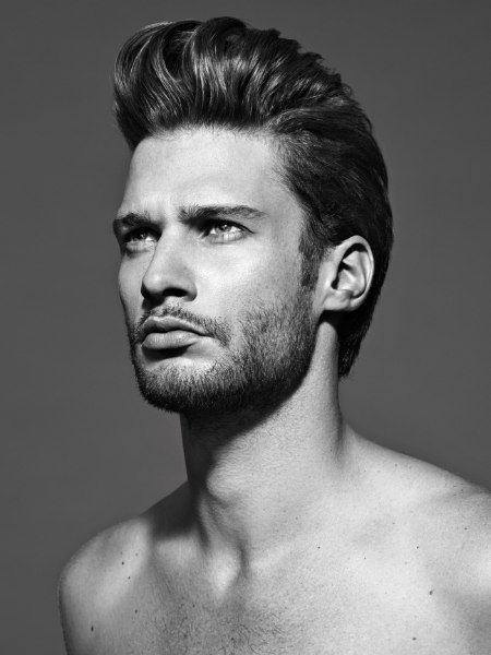 Men's hair with gel styling