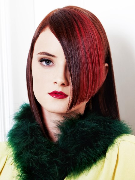 Haircut with a mix of lengths