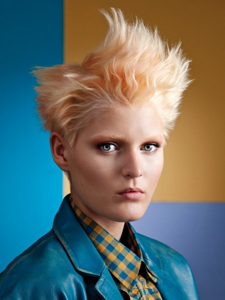 Spiky hairstyle with very short sides