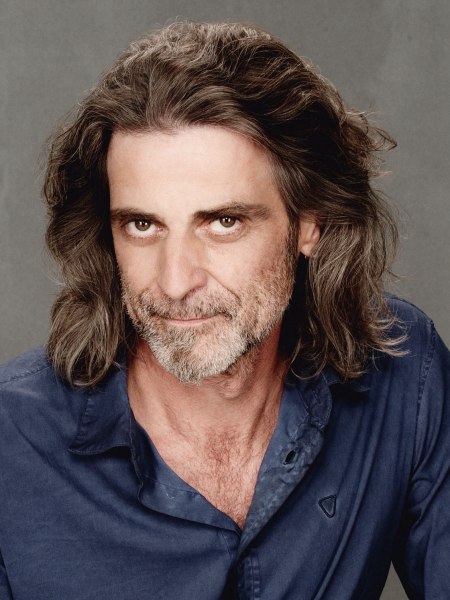 Modern look for older men with long hair