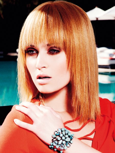Long bob with tapered frontal sides