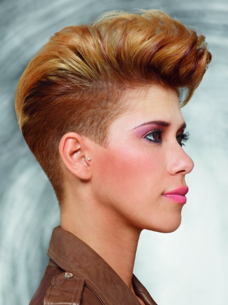 Haircut with buzz cut sides for women
