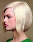 Chin length bob with the front section pulled outward
