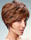 Short hairstyle with layers and a narrow neck section