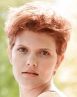 Easy going boyish pixie cut for active women