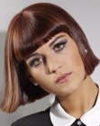 Sleek bob with short bangs and flared out sides
