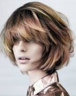 Thick bob with layers for hair with changing colors