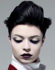 Glossy short hair with masculine and feminine elements