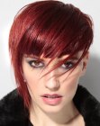 Short red hair with a shaved section