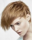 Short hair with feathery motion and fine highlights